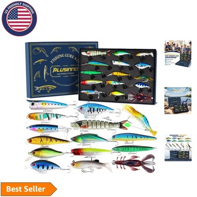 Plusinno 15-Piece Bass Fishing Kit:  Lures for Fresh & Saltwater Action