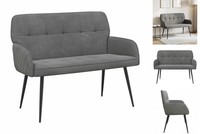 Zweisitzer-Sofa Mit Metallbeinen 2-Sitzer Dunkelgrau Samt