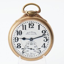 1929 Illinois Bunn 161 Type II Special Sixty Hour Railroad Pocket Watch Runs