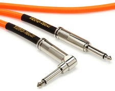 Ernie Ball P06084 Braided Straight / Angle Instrument Cable - 18' Neon Orange