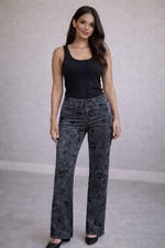 Vintage Guess Pants Burnt Velvet  Silver Stretch Women sz 27 Made in Hong Kong