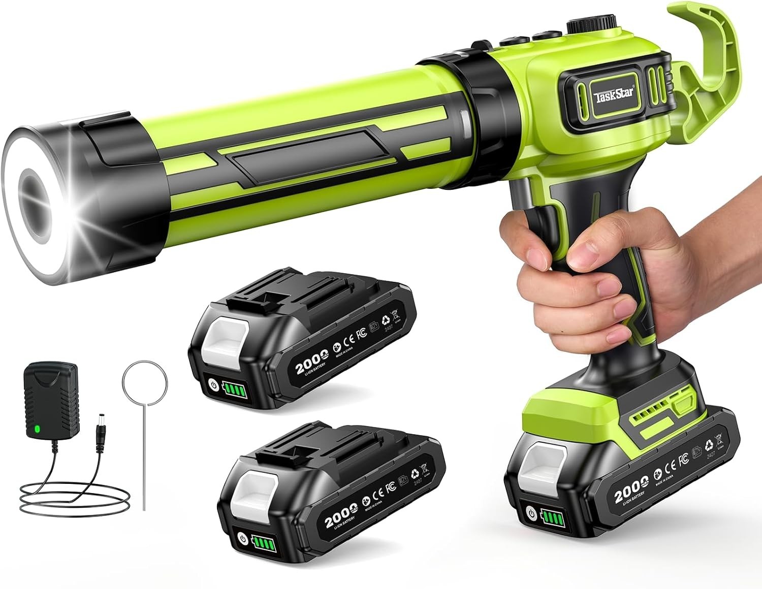 Electric Caulking Gun for 300Ml-Cartridges, 21V Silicone Gun Applicator with 2 X