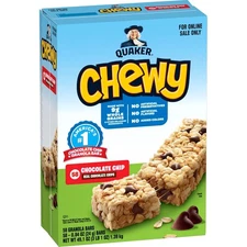 Quaker Chewy Granola Bars, Chocolate Chip, 58 Count - 58 (Pack of 1) 