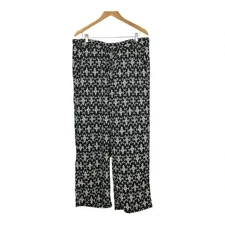 Serra Black & White Pattern Ladies Viscose Flowy Pants Women Size XL NWT