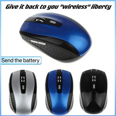 Funk Maus Büro Kabellos Schwarz Grau Rot Blau USB Wireless Mouse Für PC Laptop
