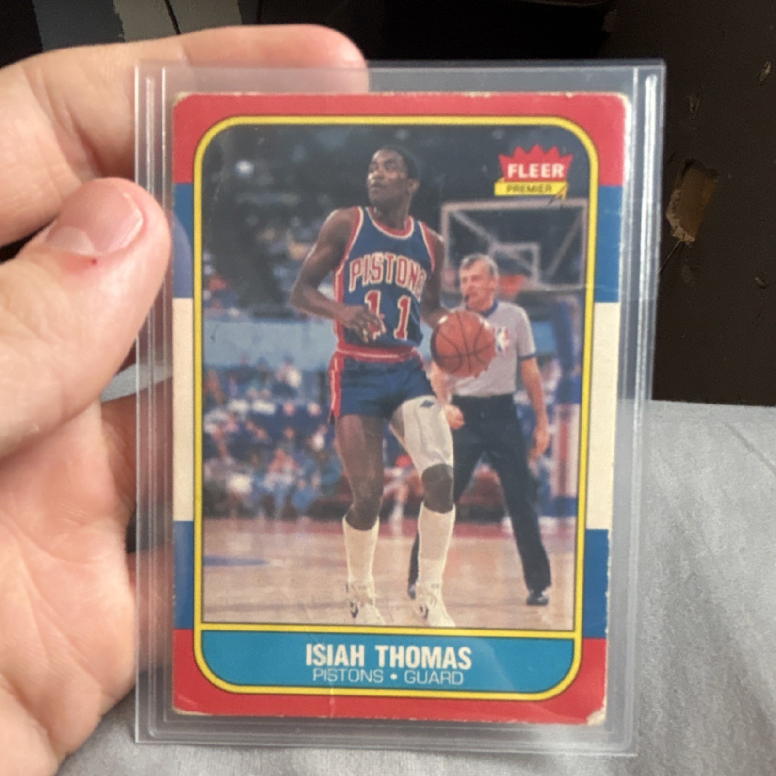 Fleer Isiah Thomas Detroit Pistons 1986-87 Rookie Base Set #109 Basketball Card