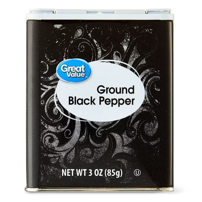 Great Value Ground Black Pepper, 3 Oz