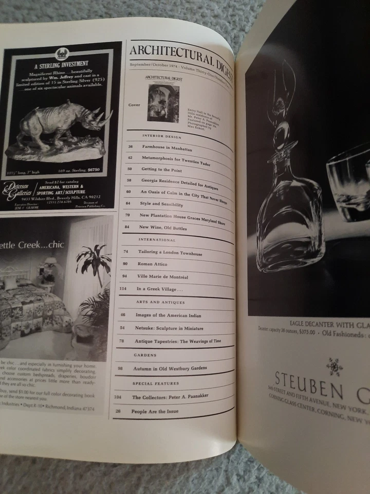 Architectural Digest, Vintage Magazine, September / October 1974 Interior Design - Image 3 of 4