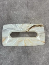 Vintage Retro Tissue Box Cover Brown & White Marbled Hard Plastic Rectangular