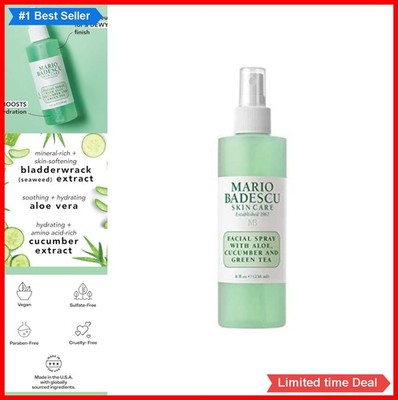 Facial Spray with Aloe Cucumber Green Tea Face Mist Hydrating Cooling All Skin