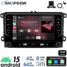 4+64GB Android 15 Carplay Autoradio GPS f&uuml;r VW GOLF 5 6 Plus Polo Passat Touran