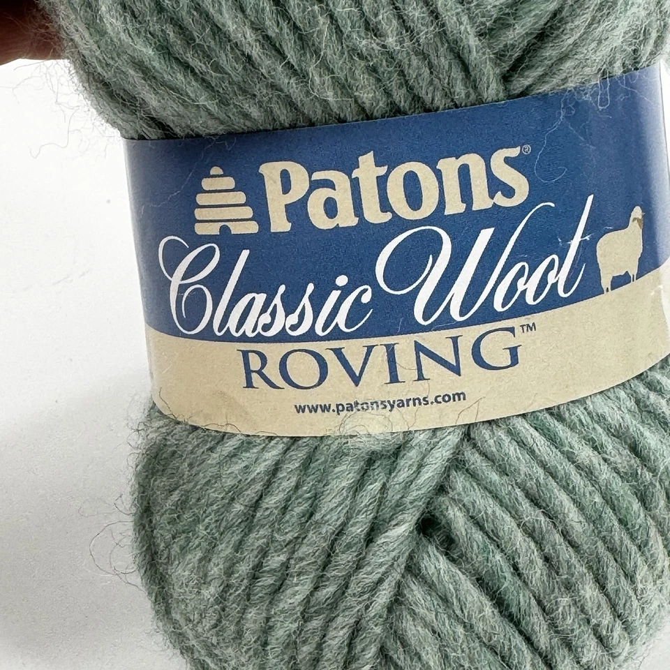 Patons Classic Wool Roving Yarn 100g 100% Pure New Wool Green Low Tide Knit DIY - Image 3 of 4