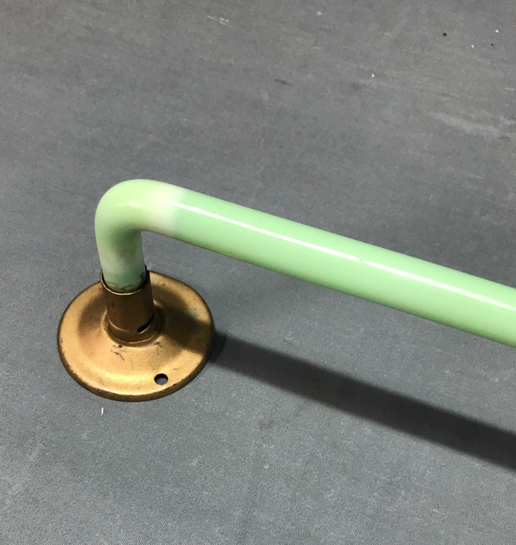 Antique Vintage Jadeite Green Glass 15" Washcloth Towel Bar Old 1377-25B