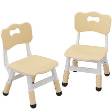 Set of 2 Adjustable Kids Chairs,3-Level Adjustable Toddler Chairs for Ages 2-8
