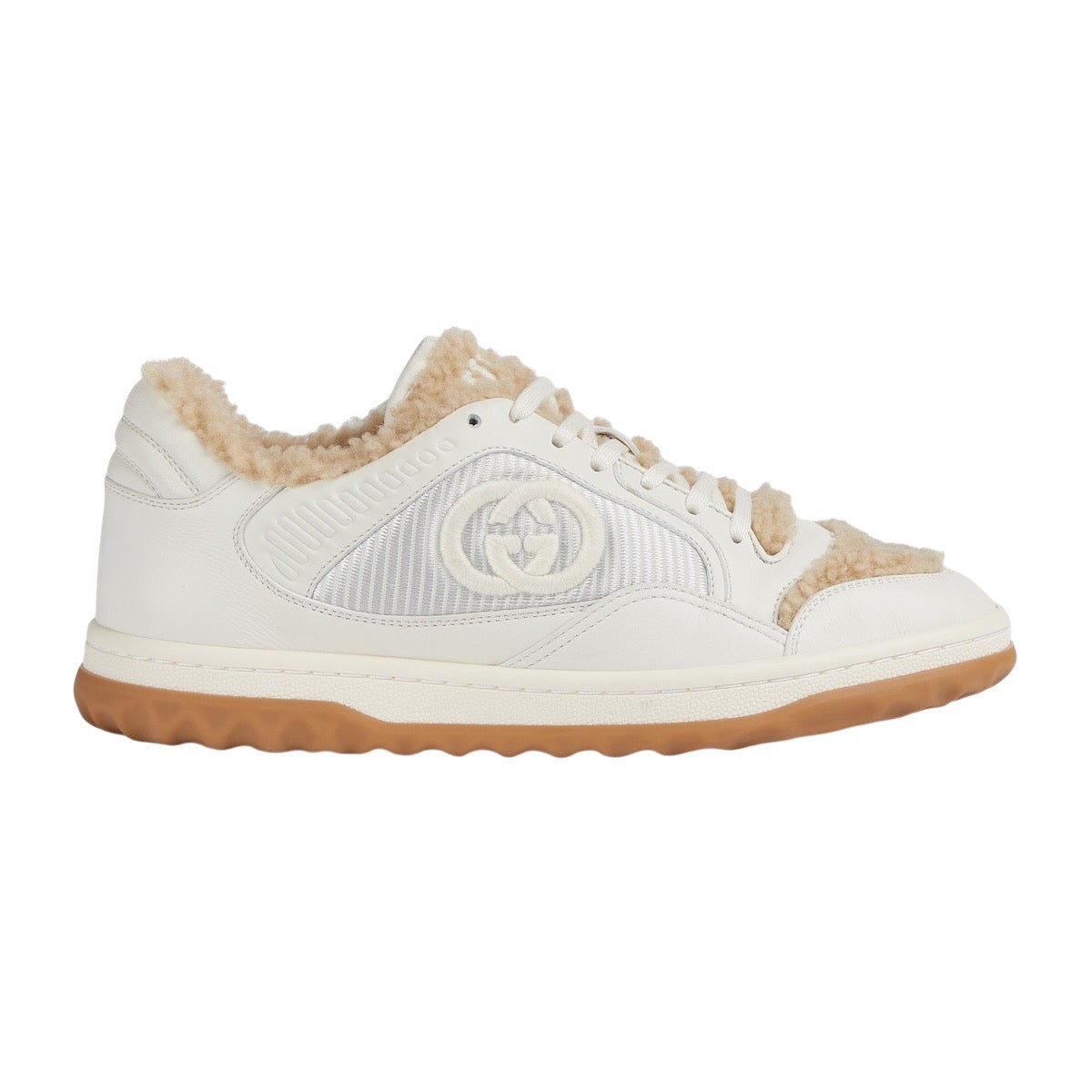 Authentic Men's Gucci White Leather Merino Wool MAC80 Sneakers