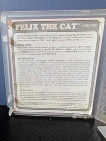 Felix the Cat w/Booklet (Nintendo NES) Game And Manual, Tested, Permastruct Case