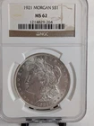1921 P MS 62 NGC Certified Morgan Silver Dollar $1 Nice original Luster