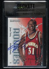BAS 1999-00 Skybox Impact Rookies Jason Terry #163 Seal of Authenticity Auto 3c7