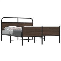 Metallbett 160X200 Cm Ohne Matratze Eichen-Optik Braun