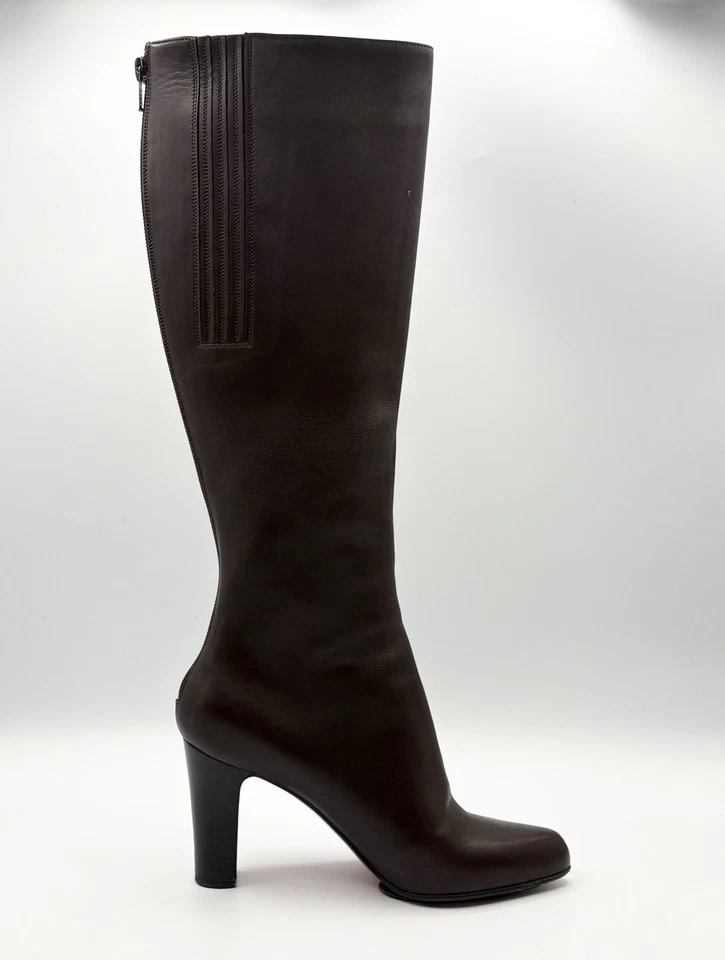 Christian Louboutin коричневый кожаный колена езды ботинки блок каблук размер ЕС 36 6 - Изображение 4 из 4