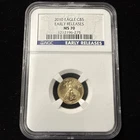 2010 $5 Gold Eagle NGC MS70 1/10 oz Gold Early Release