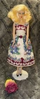 Hankie Couture Barbie Floral Dress Removable Clothes Fashion Doll Vintage