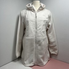 The North Face Women Royal Arch Parka Top Fleece Full Zip Large Jacket White