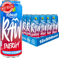 Rubicon RAW Energy Drink 20% Real Fruit Juice High Energy 12 Pack No Artificial