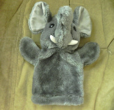 Gray Grey ELEPHANT Hand Puppet Tusks upraised Trunk Pachyderm Jumbo NICE