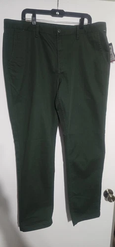Pantalone chino uomo Vans autentico vista montagna verde slim fit taglia 40X32 reg nuovo con etichette