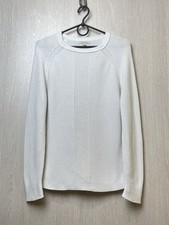 Women's Barbour Hampton Cable Knit White Crew Neck Sweater Size 10