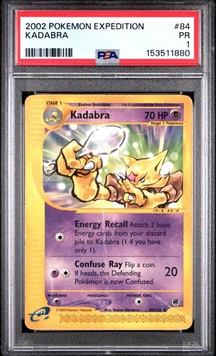 2002 POKEMON EXPEDITION #84 KADABRA PSA 1