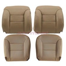 Front Bottom Back Leather Seat Cover Tan For 95-99 Chevy Silverado Gmc Sierra