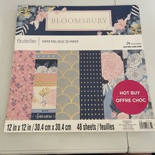 Recollections Bloomsbury Scrapbook Paper Pad 12x12 24 Designs NEW