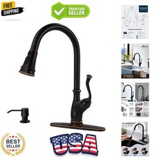 Oil Rubbed Bronze Kitchen Faucet with Soap Dispenser, Stainless Steel Kitchen...