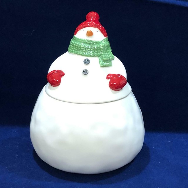 Musical Snowman Candy Cookie Treat Jar Hallmark Let It Snow for sale