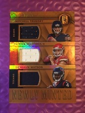 Patrick Mahomes 2017 Gold Standard #7 Newly Minted Player Worn Jersey RC /99