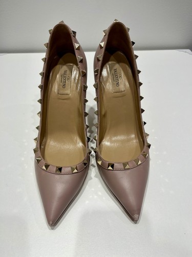Authentic Valentino Nude Rockstud Pointed Toe Heels - Picture 2 of 7
