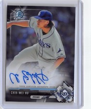 2017 Bowman Chrome Prospect Autograph CHIH-WEI HU Tampa Bay Rays Auto a