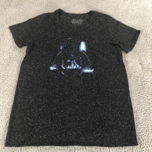 Star Wars T-Shirt Girls Youth L "Darth Vader in Stars" Her Universe Black White