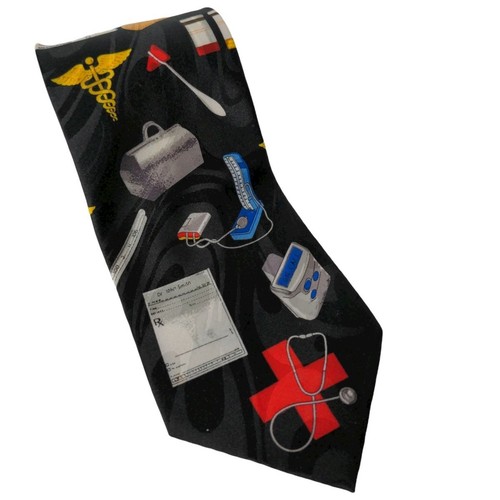 Romario Manzini Doctor Medical Bandage Reflex Hammer BP Cuff Novelty Necktie