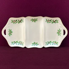 Lenox China HOLIDAY Utility Divided 3 Section Tray Relish Serving Dish