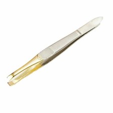 Professional Golden Flat Tip Tweezer