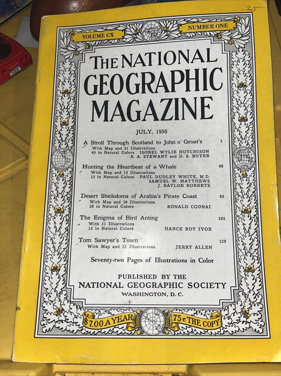 クジラページ National Geographic July 1956 Whale Tom Sawyer's Town Arabia's