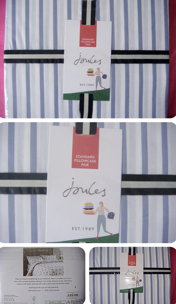 Joules Melrose Floral 2x standard pillowcase (PAIR) Paris Blue eBay