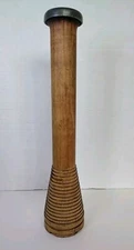 Vintage Wooden Spool Textile Mill Thread Bobbin Spindle Candle Holder