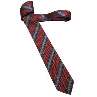Missoni Herren Krawatte Slim 7 cm Seide 100% rot blau Krawatte Streifen U8139
