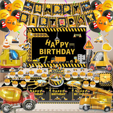 Construction Birthday Party Supplies, Dump Truck Party Decorations Include Happy