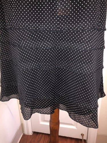 New Women's Cynthia Steffe Black Skirt with White Polka Dots Size 6 - Picture 5 of 6