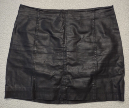Free People black faux leather casual mini skirt … - image 1